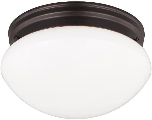 Webster Bronze 2-Light Flush Mount with Smooth White Glass