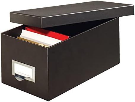 Globe-Weis/Pendaflex Fiberboard Index Card Storage Box, 4 x 6 Inches, Solid Black (4X6BLA)