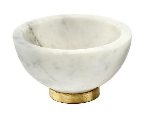 Mini White Marble Candy Dish with Gold Base