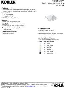 Park Falls 22" L x 21" W Service Sink