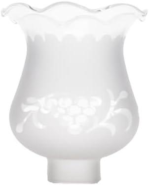 B&P Lamp 1 5/8 Inch Fitter Colonial Style Frosted and Etched Design Glass Lamp Shade for Vintage and Antique Style Globes