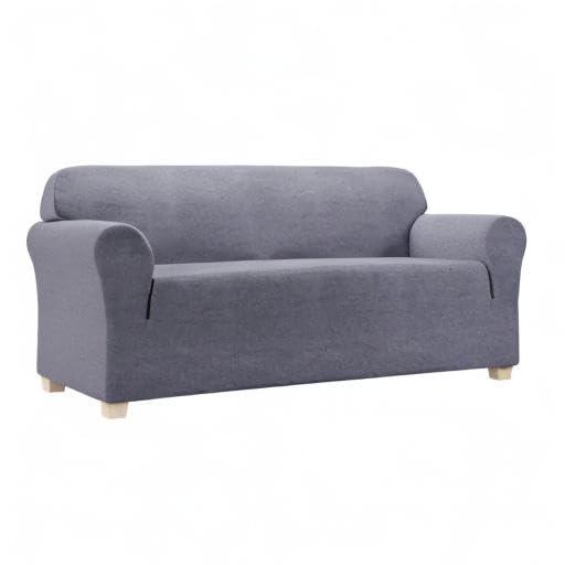 Zenna Home Recycled Cotton Sofa Slipcover, 1-Piece, Dark Blue Heather