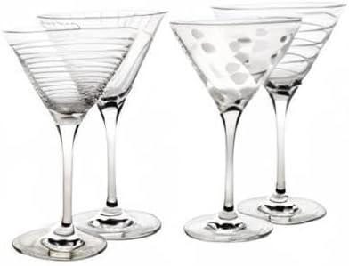 Cheers 10 oz Clear Lead Crystal Martini Glass Set