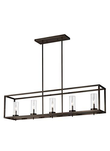 Sea Gull Lighting Generation 6690305EN-778 Transitional Five Light Island Pendant from Seagull-Zire Collection Dark Finish, 48.00 inches, Brushed Oil Rubbed Bronze