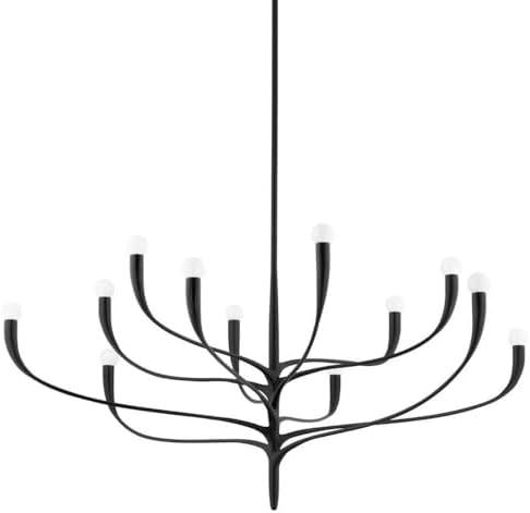 Aged Iron 12-Light Botanical Chandelier