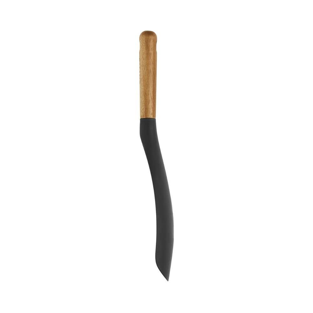 30cm Black Silicone and Acacia Wood Multipurpose Serving Spoon