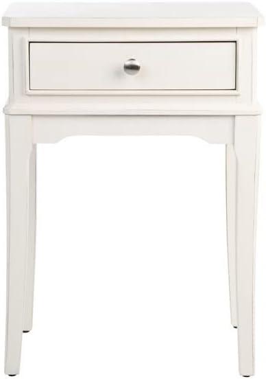Opal 1 Drawer Accent Table - Distressed White - Safavieh.