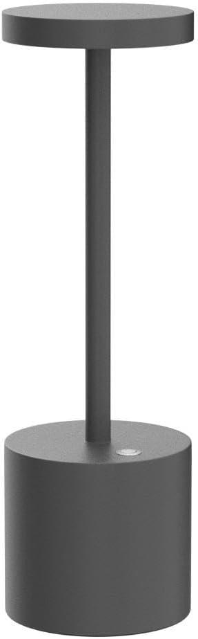 Fashion 2 Pack Rechargeable Table Lamp, LED Cordless Table Lamp,5000mAh Battery Operated Portable Table Light,Dimming for Restaurant/Patio/Outdoor(Grey)