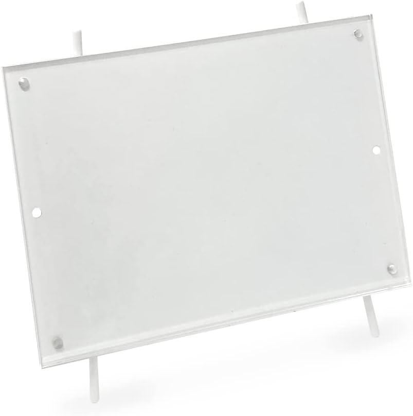 White Acrylic Magnetic Easel Frame with Silver Finish