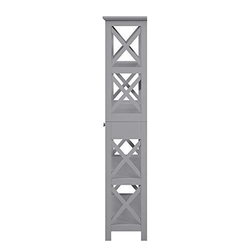 Convenience Concepts Oxford Five-Tier Bookcase with Drawer in Gray Wood Finish