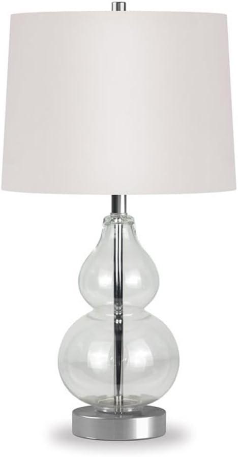 Evelyn&Zoe 21" Table Lamp with White Drum Linen Shade