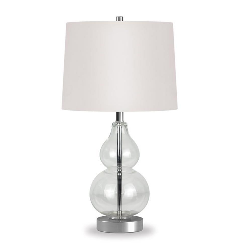 Evelyn&Zoe 21" Table Lamp with White Drum Linen Shade