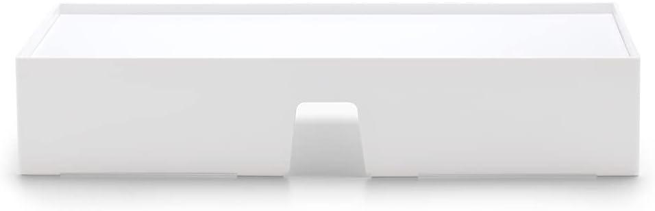 White Lacquer-Like Monitor Stand with Cable Cutout