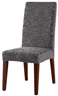 Sure Fit Stretch Jacquard Damask Short Dining Room Chair Slipcover