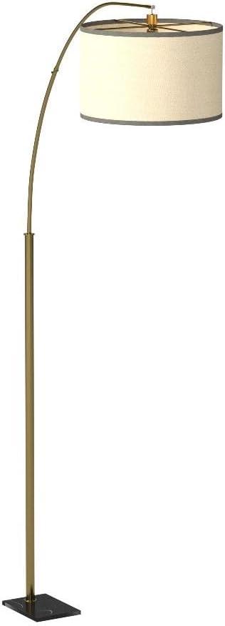 Logan 76 in. Modern 1-Light Adjustable and Extendable LED Floor Lamp with Fabric Drum Shade