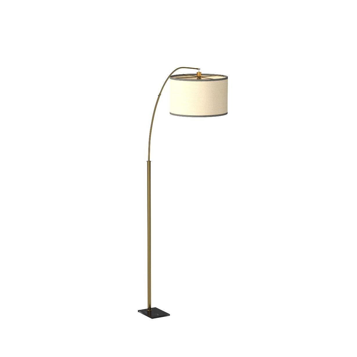 Logan 76 in. Modern Adjustable and Extendable LED Floor Lamp with Fabric Drum Shade