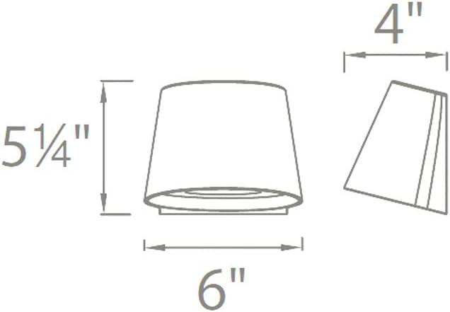 WAC Lighting Mod 7" 1-Light LED Aluminum Indoor and Outdoor Wall Light in Black