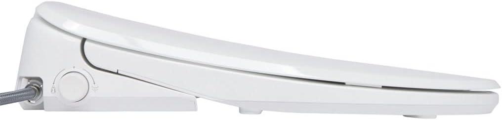 Elongated White Ultra Low Profile Bidet Toilet Seat with LED Nightlight