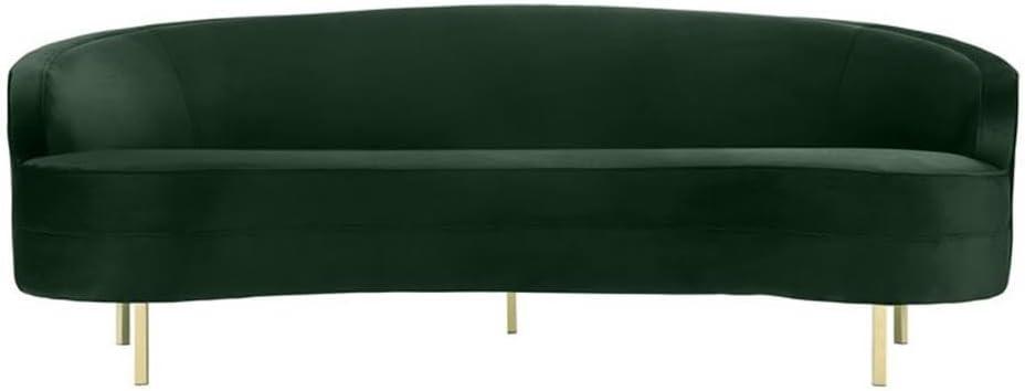 Elegant Baila Green Velvet 89" Sofa with Gold Stainless Steel Legs