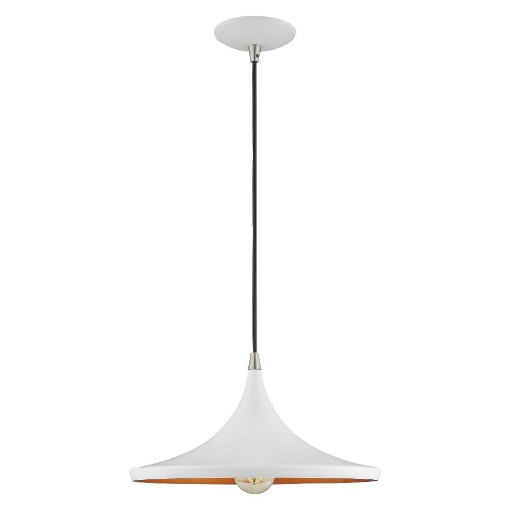 Livex Lighting Metal Shade 1 - Light Chandelier in  White