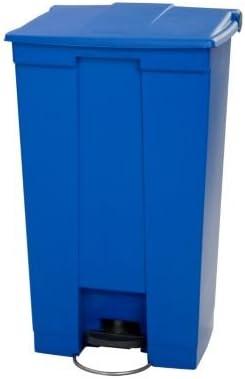 White 23-Gallon Plastic Step-On Trash Can for Commercial Use