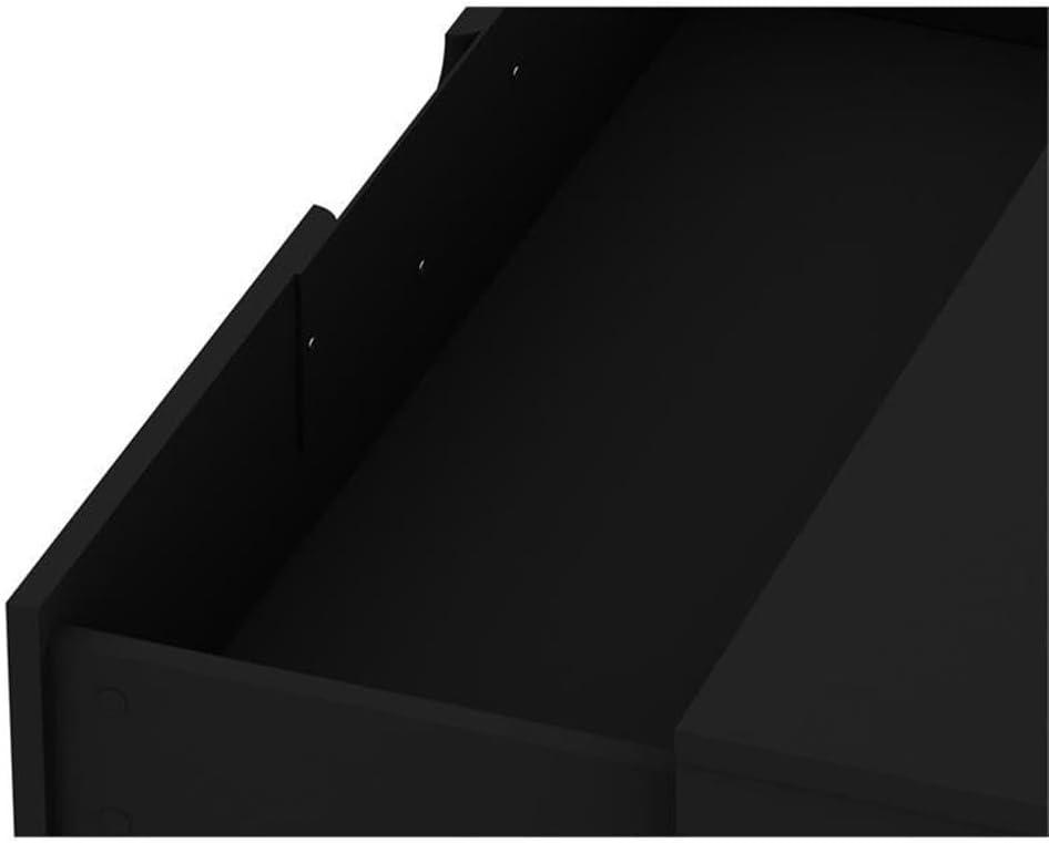 Rockefeller Dresser Black - Manhattan Comfort: MDF Composite Frame, 3-Drawer Storage for Bedroom