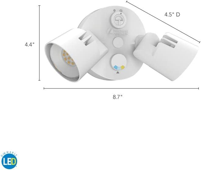 Lithonia Lighting 2 - Head Hardwired Dusk to Dawn Outdoor Security Flood Light with Motion Sensor