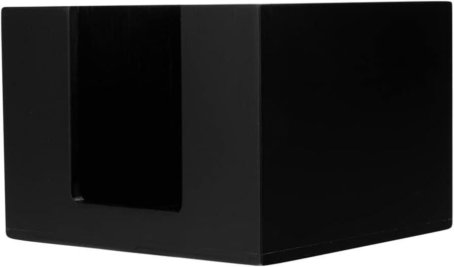 JepoIA 5.5 x 4 Inch Cocktail Napkin Holder 1 Square Flat Napkin Holder - For Bars Kitchen Tables or Countertops Sturdy Black Bamboo Tissue Napkin Holder Dining Room Decor