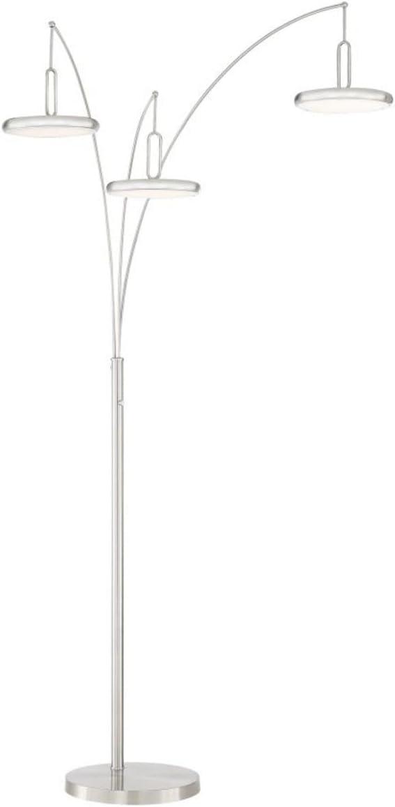 Sailee Brushed Nickel 90" LED Arc Floor Lamp with 3-Way Switch