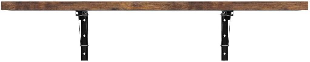 Houseables Wall Mounted Desk, Murphy Desk, Wall Mounted Folding Table, Laundry Folding Table, Fold Down Work Bench, Foldable Mount Station, Floating Bar, Hanging, Dining Room, Kitchen, 48 x 16, Brown