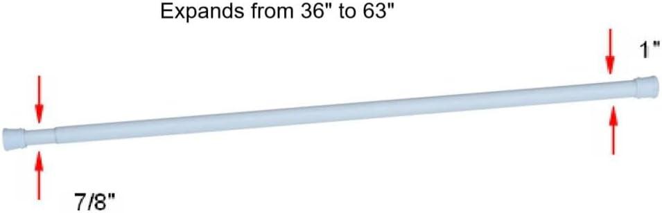 Design House Stainless Steel Adjustable 36-63-inch Shower Rod for Bathroom White