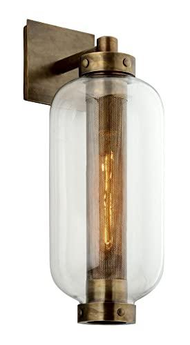 Troy Lighting Atwater 1 - Light Wall Light in  Vintage Brass Clear Shade