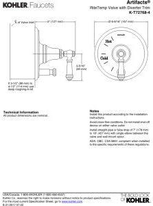 Artifacts® Rite-Temp Pressure-Balancing Valve Trim with Push-Button Diverter and Lever Handle
