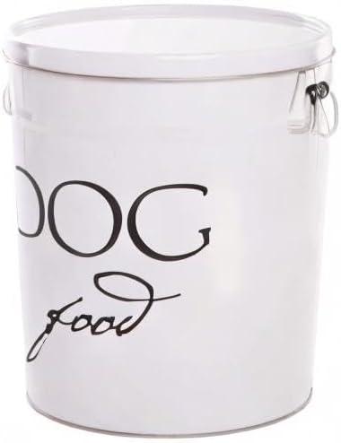 White Airtight Metal Dog Food Storage Canister, Small