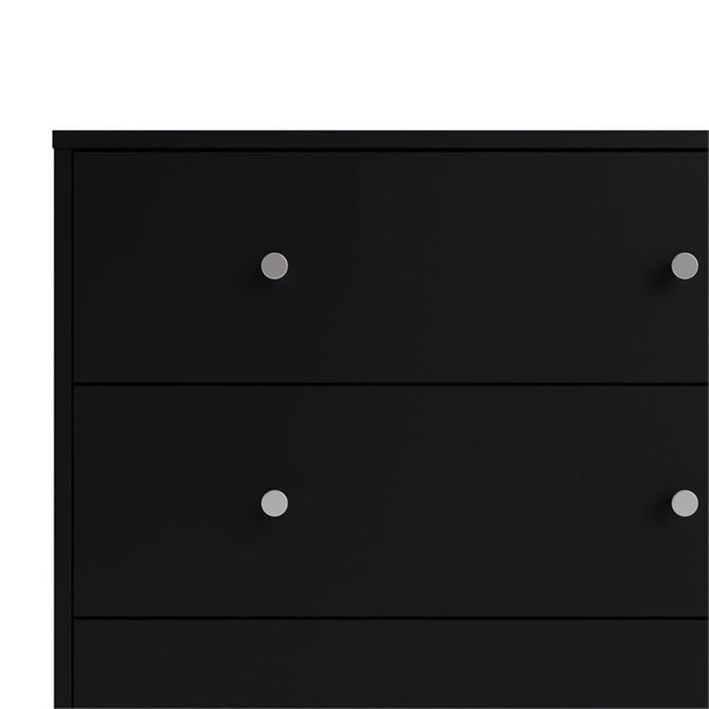 Home Square 2 Piece Bedroom Set with 6-Drawer Double Dresser and 1-Drawer Nightstand in Black