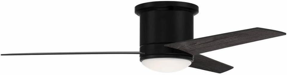 Cole 52" Flat Black Modern Ceiling Fan with LED Light and Remote