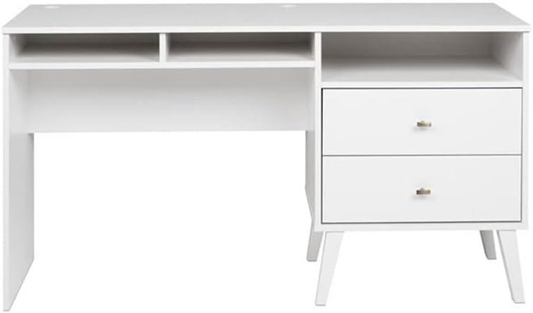 Milo Computer Desk with Side Storage and 2 Drawers - Prepac