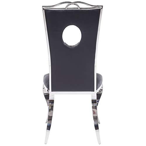 Acme Furniture Cyrene Dining Chairs Black Synthetic Leather/Stainless Steel