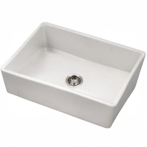 Houzer 30 in x 18 in Biscuit Fireclay Apron Front Single Bowl Kitchen Sink - PTS-4118 BQ