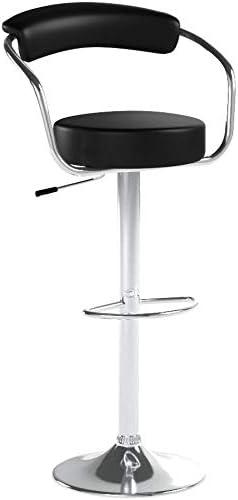 Modway Diner 24.5-33" Vinyl and Steel Bar Stool in Black (Set of 2)