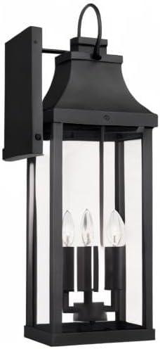 Outdoor Wall Lantern In Traditional Style-27 Inches Tall And 9 Inches Wide-Black Finish-Incandescent Lamping Type Capital Lighting 946441Bk