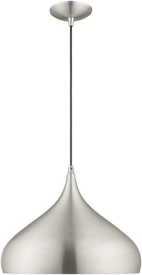 Livex Lighting Metal Shade 1 - Light Chandelier in  Shiny Black