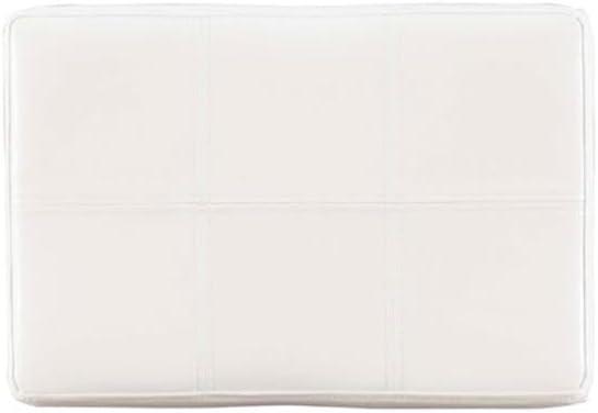 Linon Claridge Backless Counter Stool White Faux Leather Wood Frame in Black