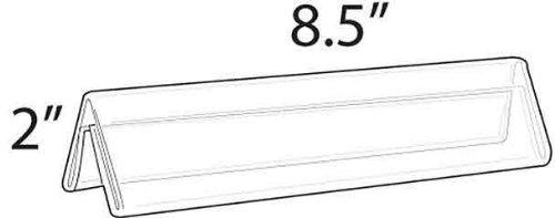 Azar Displays Two Sided Tent Style Clear Acrylic Sign Holder and Nameplate, Size: 8.5" W x 2" H on each side, 10-Pack (Set of 10)