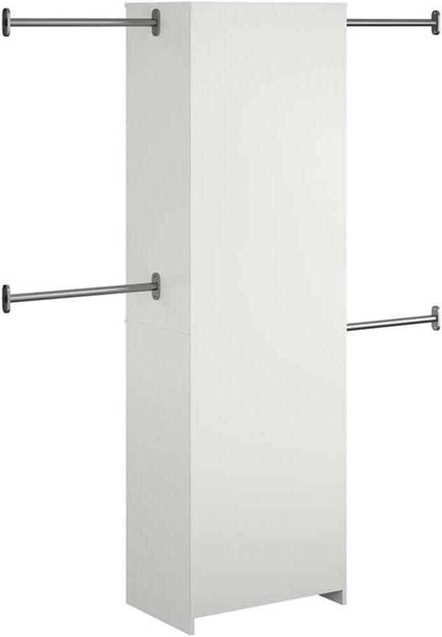 White Laminated Particleboard Closet Storage System with Adjustable Rods