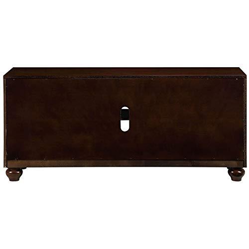 58" Dita TV Stand for TVs up to 59" Walnut - Acme Furniture: Glass Doors, Open Compartments, No Assembly Required
