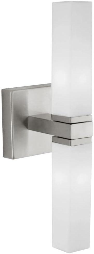 Eglo Lighting - Palermo - 2-Light Vanity Light - Matte Nickel - Opal Frosted