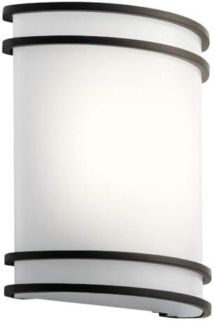 Distressed Bronze Dimmable LED Wall Sconce with White Shade