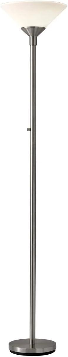 Aries Floor Lamp Gray - Adesso: Ambient Brushed Steel, High/Low Rotary Switch, ETL Listed