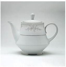 Sweet Leilani White Porcelain Floral Teapot with Knob Embellishment